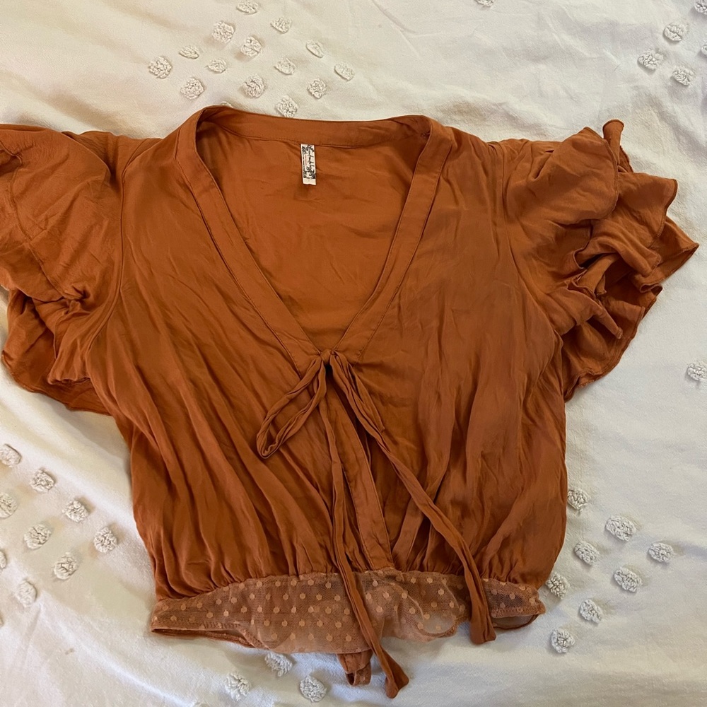 Free people ruffle shoulder bodysuit